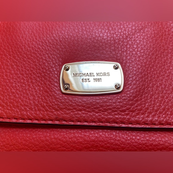 Michael Kors Red Leather Chain Shoulder Bag - Picture 8 of 9